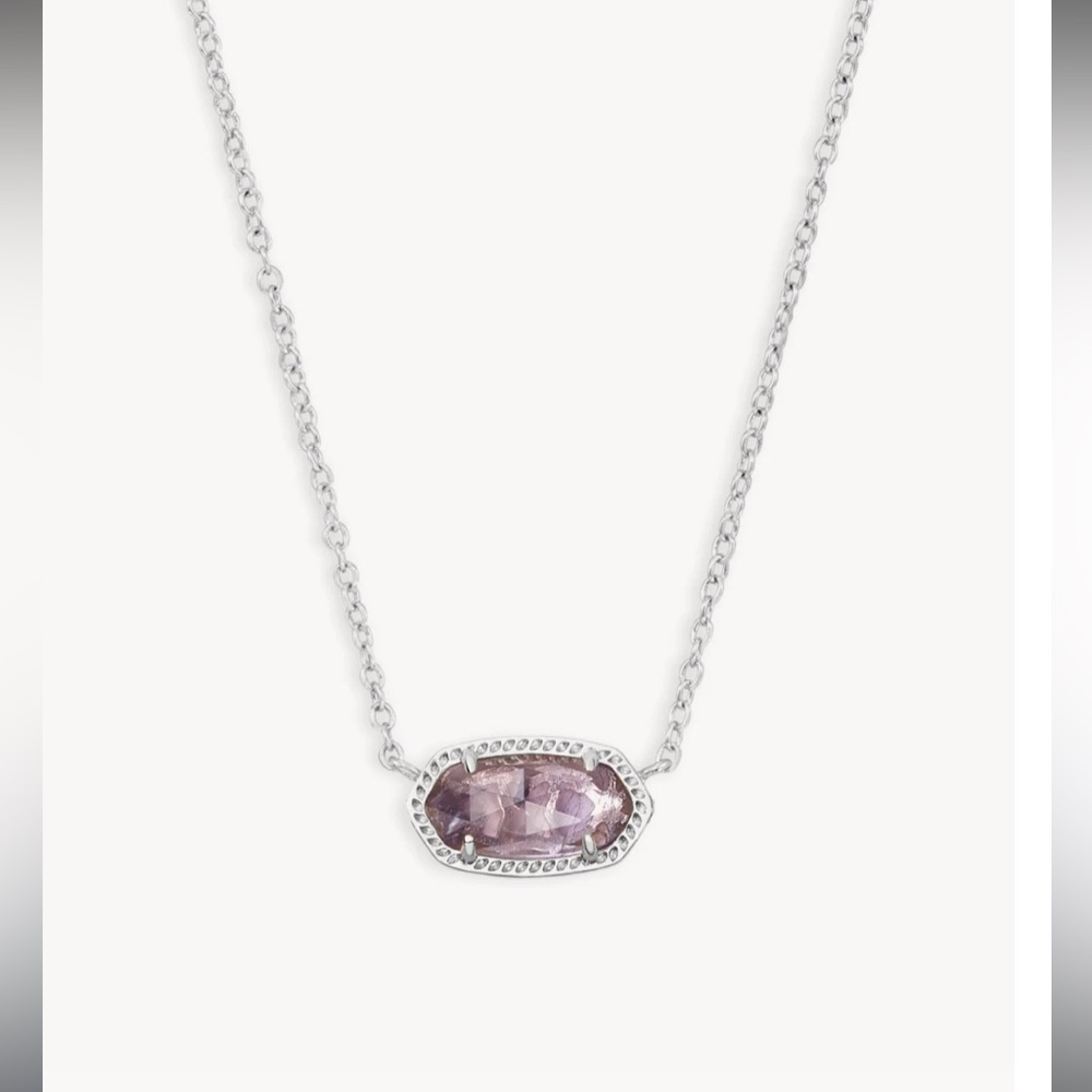 Elisa Silver Pendant Necklace in Amethyst Kendra Scott